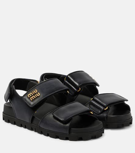 Miu Miu Logo leather sandals - Miu Miu - Modalova