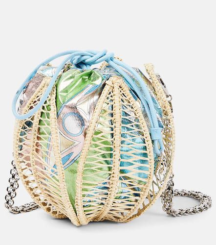 Raffia leather-trimmed bucket bag - Pucci - Modalova