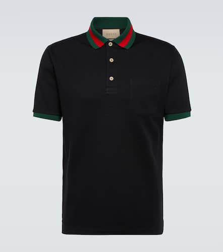 Web-collar piquÃ© polo shirt - Gucci - Modalova