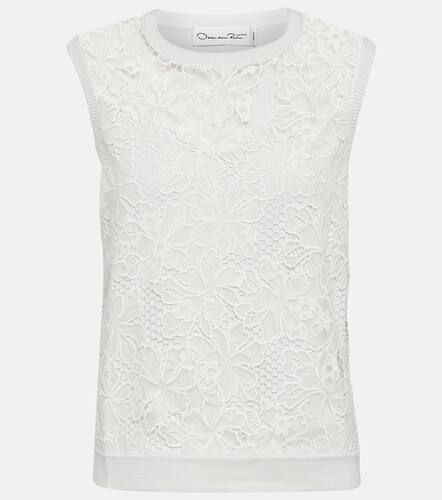 Chantilly lace silk-blend tank top - Oscar de la Renta - Modalova