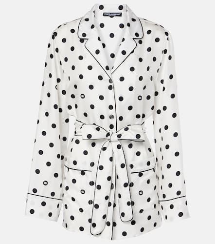 Polka-dot silk twill pajama shirt - Dolce&Gabbana - Modalova