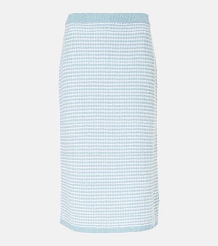 High-rise knitted cotton-blend midi skirt - Tory Burch - Modalova