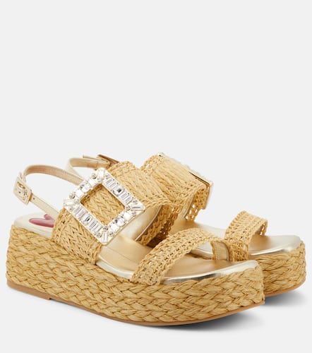 Embellished raffia platform sandals - Roger Vivier - Modalova