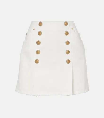 Minifalda de lona de algodón - Balmain - Modalova