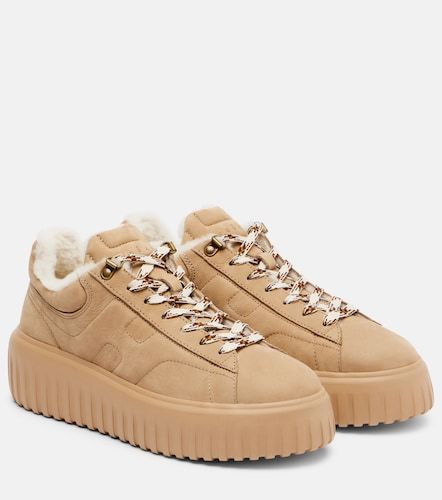 Sneakers H-Stripes in suede con shearling - Hogan - Modalova