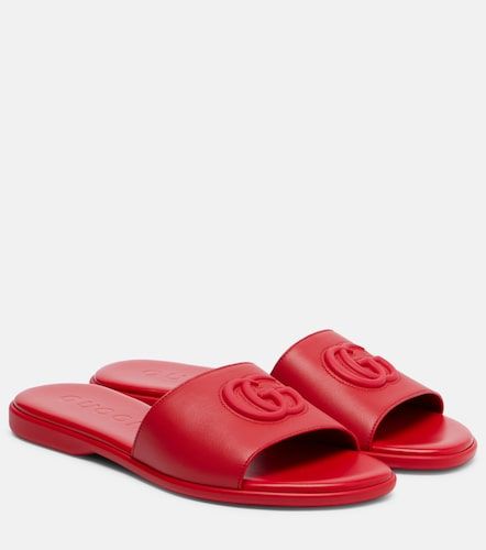 Gucci Double G leather slides - Gucci - Modalova