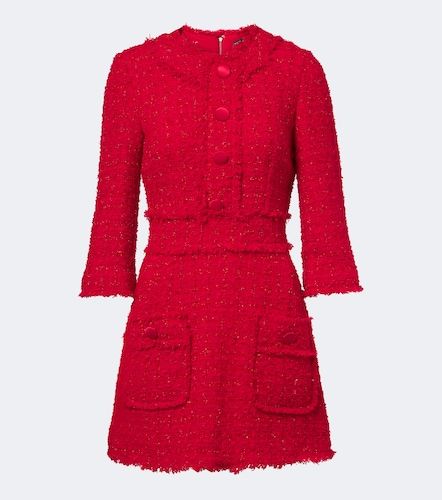 Abito corto in misto cotone bouclé - Dolce&Gabbana - Modalova