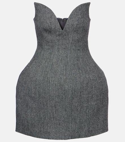 Herringbone wool-blend bustier dress - Self-Portrait - Modalova