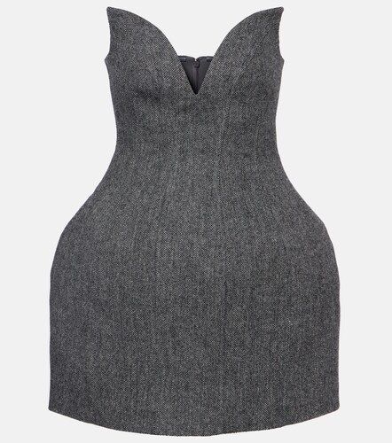 Herringbone wool-blend bustier dress - Self-Portrait - Modalova