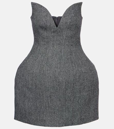 Herringbone wool-blend bustier dress - Self-Portrait - Modalova