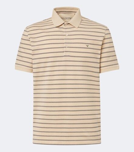 Polo de algodón a rayas con VGold - Valentino - Modalova