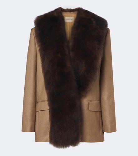 Jacke aus Seide und Wolle mit Shearling - Valentino Garavani - Modalova
