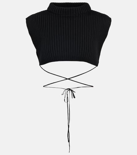 Tie-trimmed wool crop top - Jean Paul Gaultier - Modalova