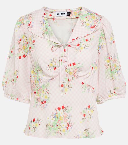 Rixo Warner floral tie-neck blouse - Rixo - Modalova