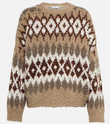 Intarsia cashmere-blend sweater - Brunello Cucinelli - Modalova