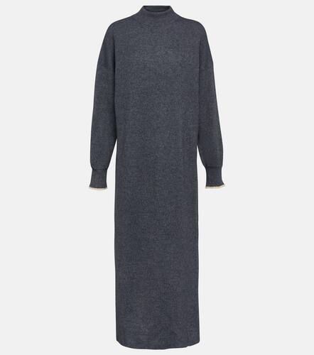 Ribbed-knit cotton and alpaca midi dress - Brunello Cucinelli - Modalova