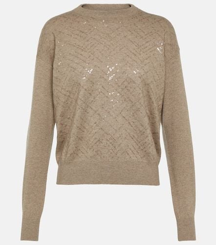 Embellished wool, cashmere, and silk sweater - Brunello Cucinelli - Modalova