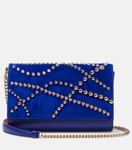 Paloma embellished suede and leather clutch - Christian Louboutin - Modalova