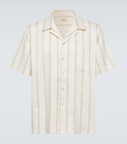 Striped linen-blend bowling shirt - Commas - Modalova