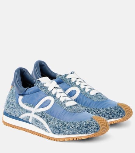 Flow Runner suede-trimmed denim sneakers - Loewe - Modalova