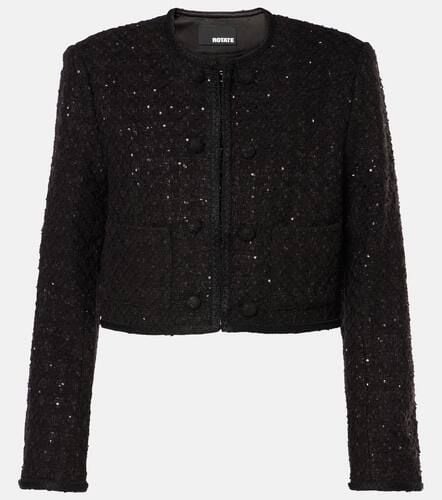 Cropped sequined bouclÃ© jacket - Rotate - Modalova