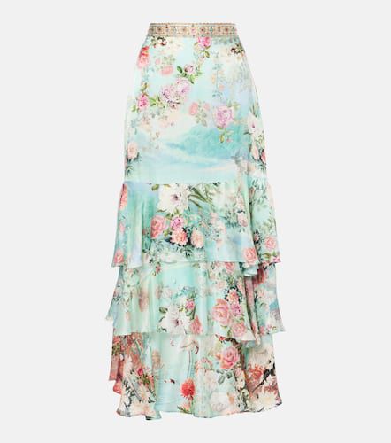 Ruffled tiered silk maxi skirt - Camilla - Modalova