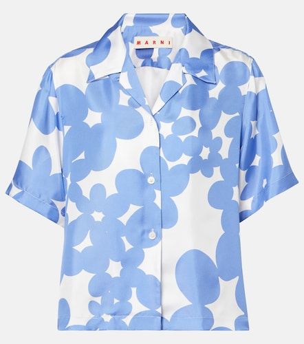 Camicia in seta con stampa floreale - Marni - Modalova