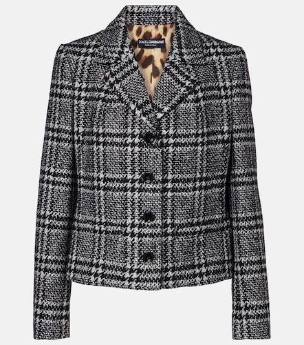 Checked wool, silk, and llama-blend jacket - Dolce&Gabbana - Modalova