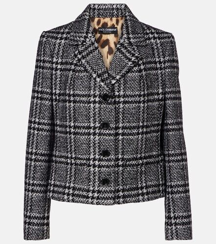 Checked wool, silk, and llama-blend jacket - Dolce&Gabbana - Modalova