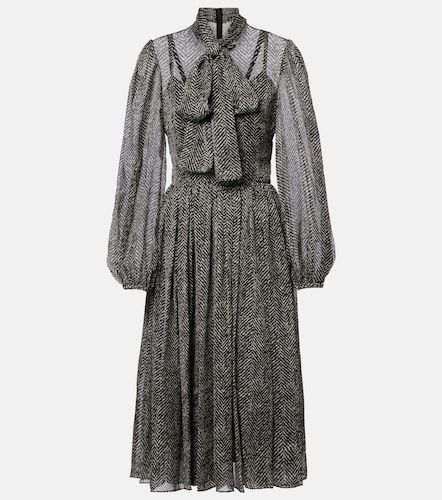 Abito midi in misto seta - Dolce&Gabbana - Modalova
