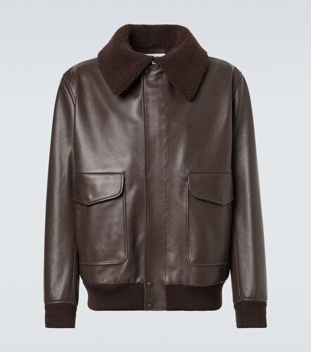 Bomberjacke aus Leder mit Shearling - Gabriela Hearst - Modalova