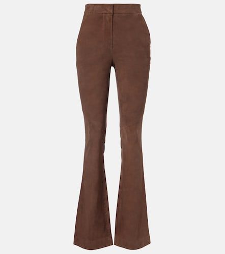 Gracie high-rise suede flared pants - Veronica Beard - Modalova