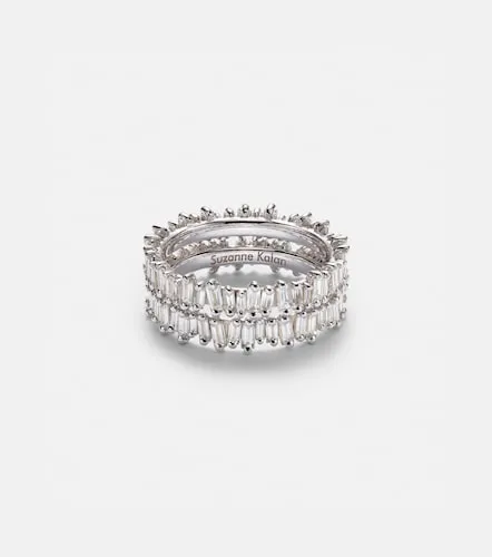 Midi 18kt white gold tech ring jackets with diamonds - Suzanne Kalan - Modalova