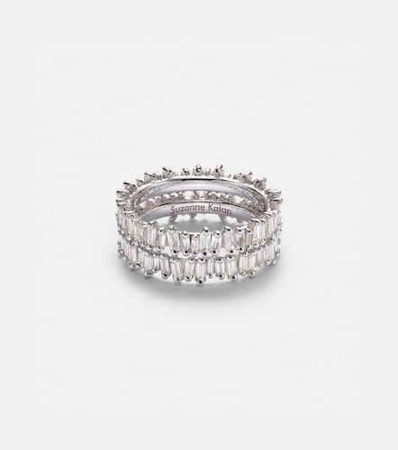 Set de anillos para smart ring Midi de oro blanco de 18 ct con diamantes - Suzanne Kalan - Modalova