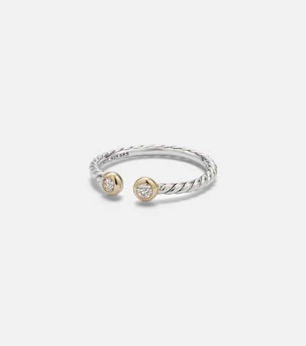 Anello Cable Open in sterling e oro 14kt con diamanti - David Yurman - Modalova
