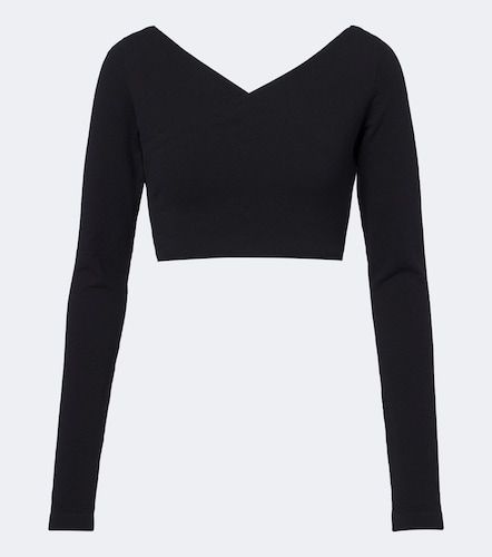 Alaia Cotton-blend crepe wrap top - Alaia - Modalova