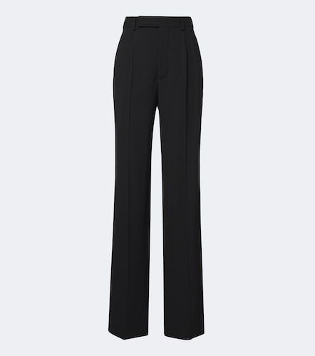 Pinstripe wool-blend straight pants - Saint Laurent - Modalova