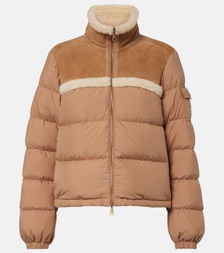 Aurore shearling-trimmed down jacket - Moncler - Modalova
