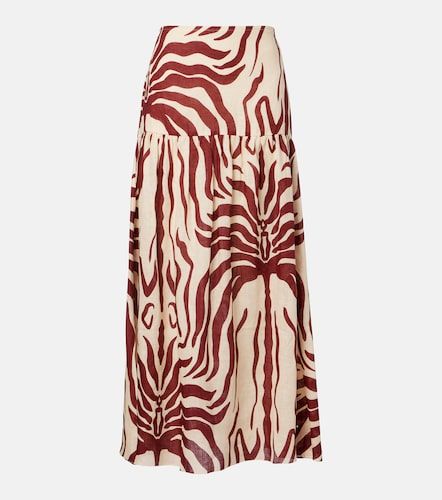 Falda larga de lino estampado - Johanna Ortiz - Modalova