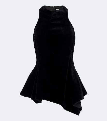 Top de terciopelo drapeado con peplum - Magda Butrym - Modalova