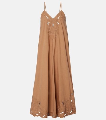 Vestido lencero de algodón con bordado inglés - Juliet Dunn - Modalova