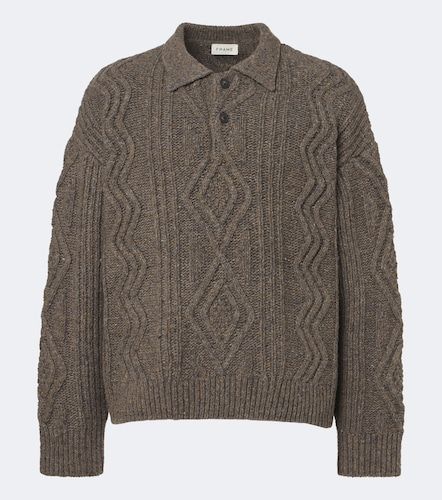 Pullover polo in misto lana e alpaca a trecce - Frame - Modalova