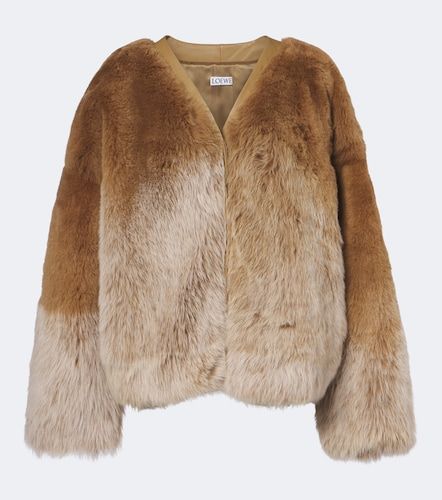 Cardigan aus Shearling mit Leder - Loewe - Modalova