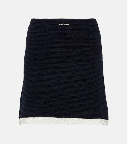 Cotton blend crochet miniskirt - Miu Miu - Modalova