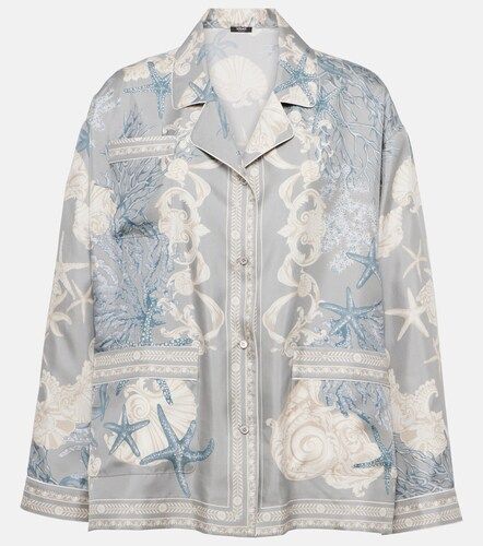 Camisa oversized Barocco Sea de sarga de seda - Versace - Modalova