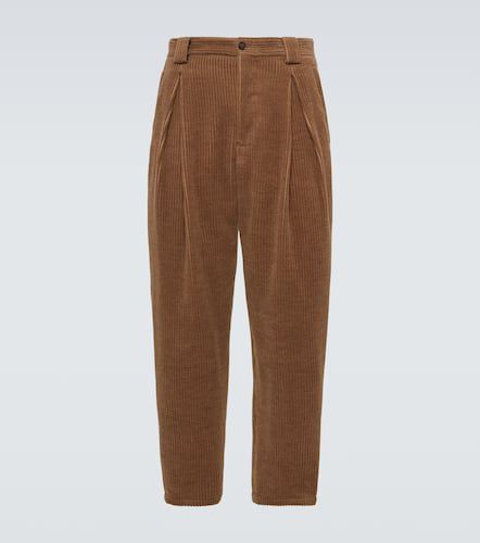 Wool and cashmere corduroy tapered pants - Giorgio Armani - Modalova