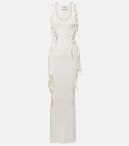 Abito lungo in maglia a coste con applicazioni floreali - Coperni - Modalova