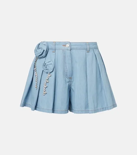 Shorts de denim con apliques florales - Area - Modalova