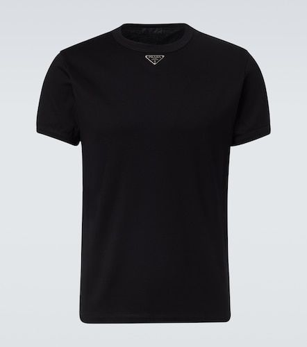 Triangle cotton jersey T-shirt - Prada - Modalova