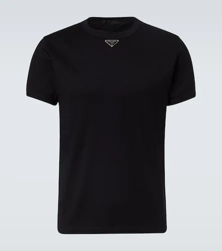 Triangle cotton jersey T-shirt - Prada - Modalova